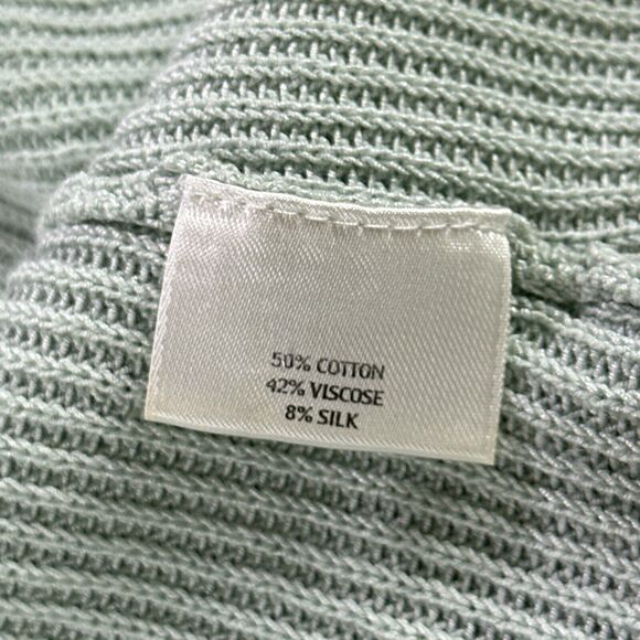 Eileen Fisher Cotton Blend Knit Cardigan Medium Open Front Layer - Picture 4 of 7